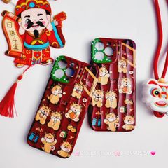 Case Ốp điện thoại iPhone Rồng nhám gợn sóng iPhone 11/12/13/14/15/Pro/Promax TẾT