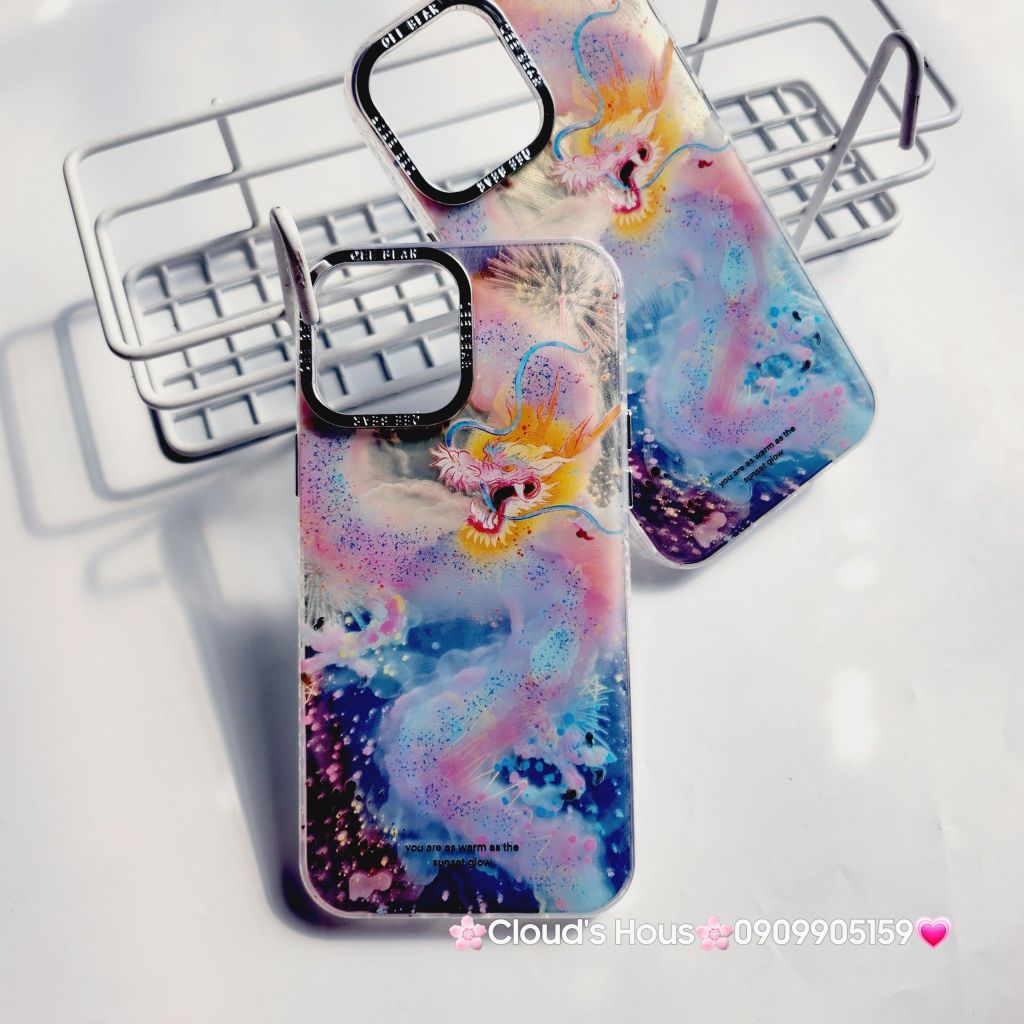 Case Ốp điện thoại iPhone Rồng Hologram viền camera titan iPhone 11/12/13/14/15/Pro/Promax - TẾT