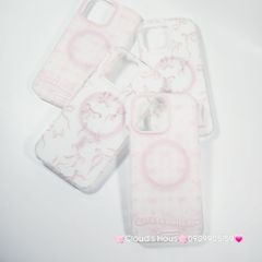 Case Ốp điện thoại iPhone Magsafe Nền Trắng Nơ Hồng PopSocket iPhone 12/13/14/15/16/Pro/Promax