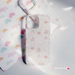 Case Ốp điện thoại iPhone Gấu Thỏ Cute Bear Sticker Dễ Thương Nền Trắng iPhone 11/12/13/14/15/Pro/Promax
