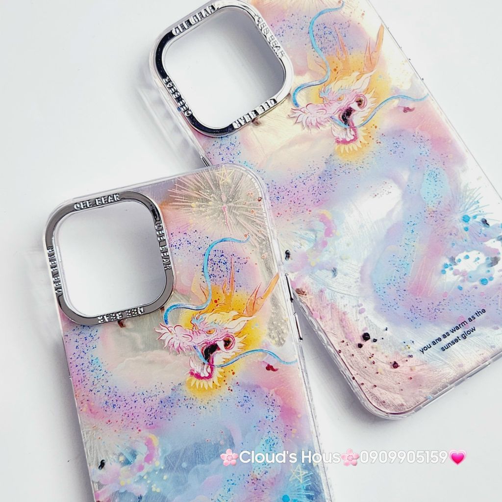 Case Ốp điện thoại iPhone Rồng Hologram viền camera titan iPhone 11/12/13/14/15/Pro/Promax - TẾT