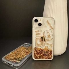 Case Ốp điện thoại iPhone Trong Mạc chược phao Bling nước iPhone 11/12/13/14/15/Pro/Promax - TẾT