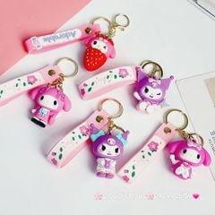 Móc Khoá Kuromi & Melody dây Sakura Adorable