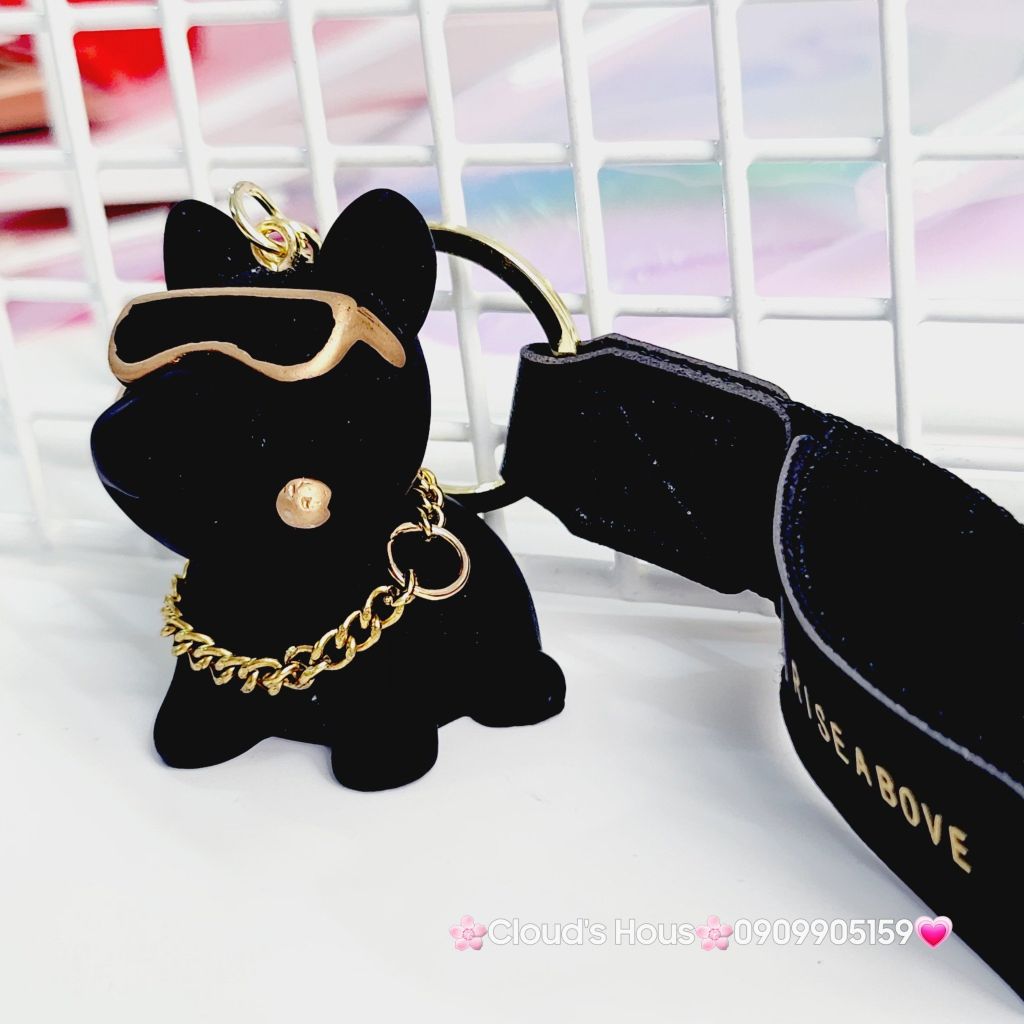 MÓC KHÓA Chó BULLDOG Đeo Kính Cool Ngầu