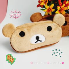 Bóp móc khoá Gấu dâu Lotso Vải bông nhung ( Tặng Kèm Tai Nghe)