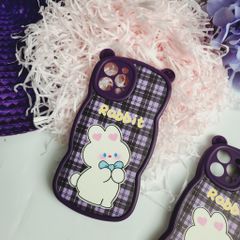 CASE IPHONE NHÁM DA TAI GẤU Tím  - THỎ Rabbit