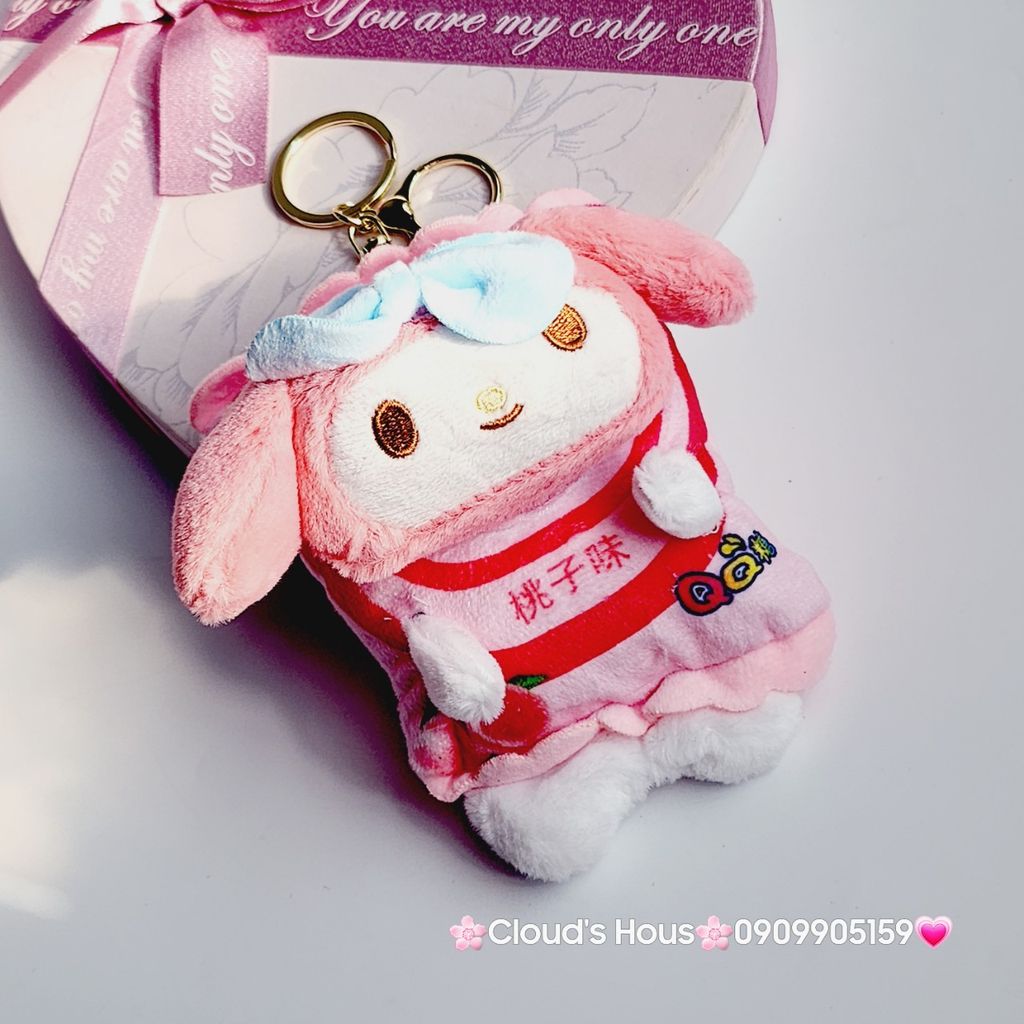 Móc Khóa Gấu Bông Gói Bánh Kuromi Melody Cinnamoroll