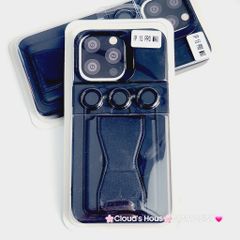 Case Ốp điện thoại iPhone Silicone chống bẩn Da Chống dựng kèm cường lực camera iPhone 13/14/15/Pro/Promax
