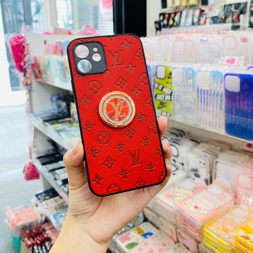 Case Ốp điện thoại iPhone LV Da kèm Ring  iPhone X/Xs/XsMax/11/12/13/Pro/Promax