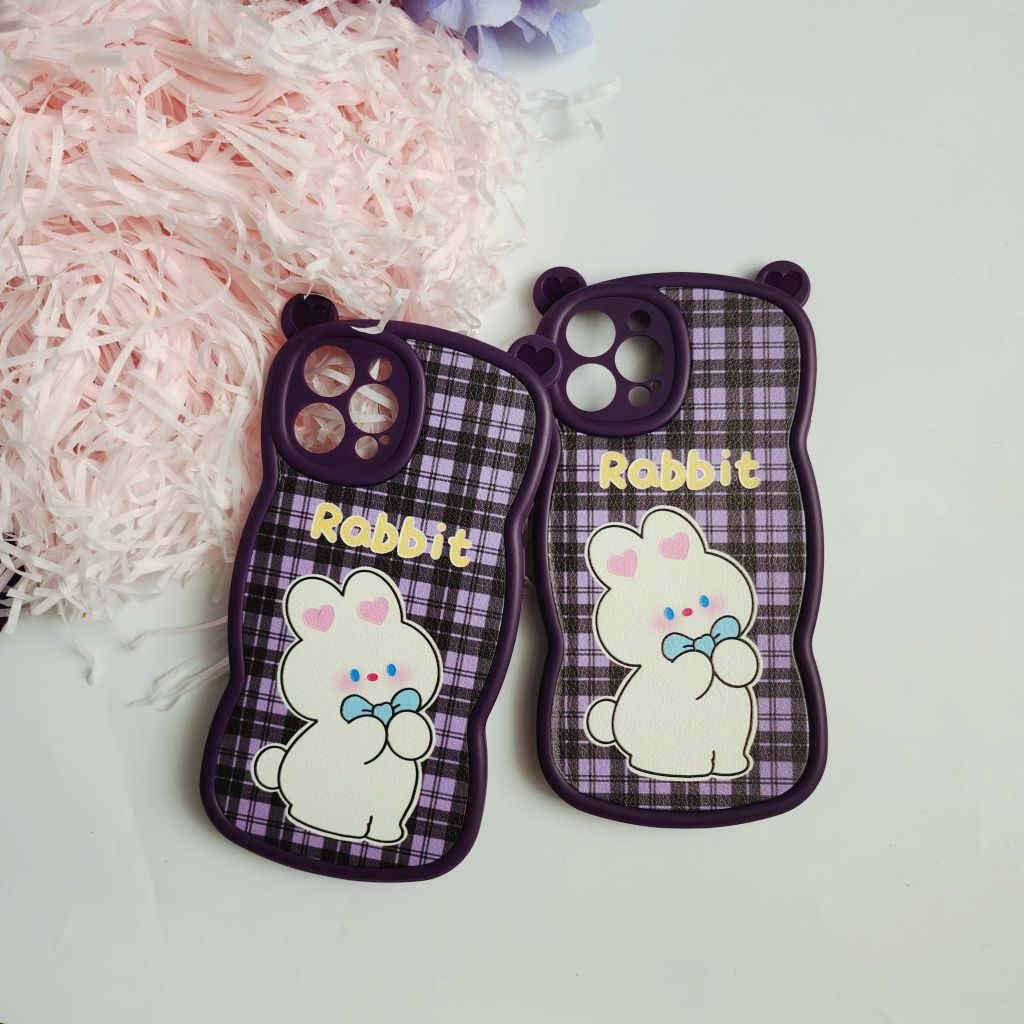 CASE IPHONE NHÁM DA TAI GẤU Tím  - THỎ Rabbit