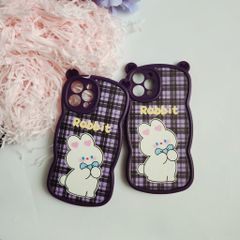 CASE IPHONE NHÁM DA TAI GẤU Tím  - THỎ Rabbit