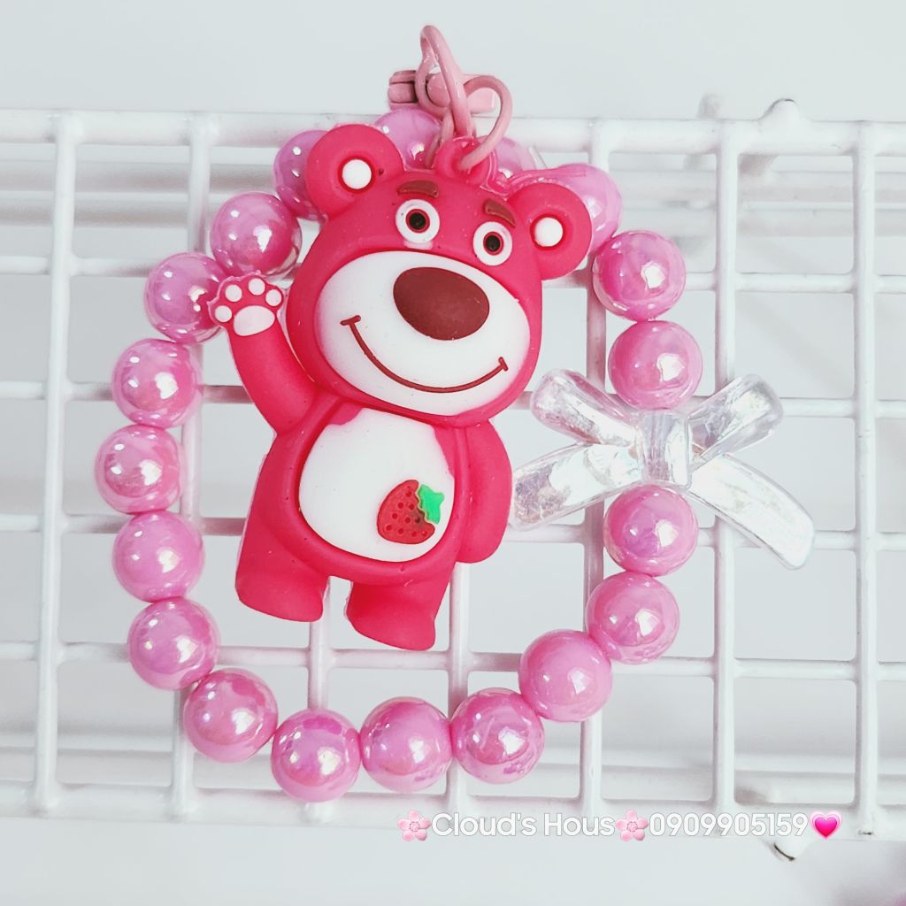 Vòng charm đeo điện thoại Ngọc trai Nơ trong Charm Hoạt hình