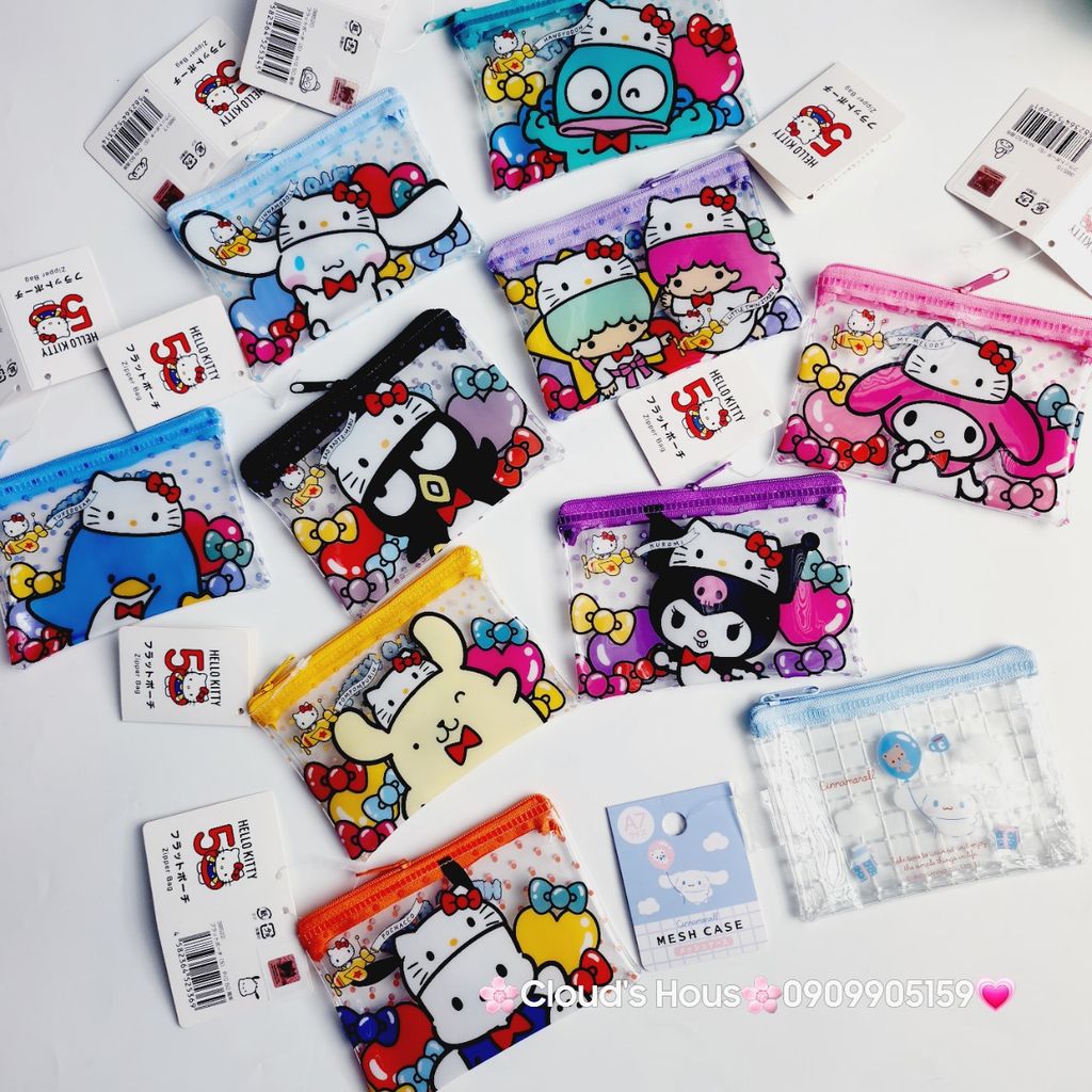 BÓP Ví Mini Trong Suốt In Hình Kute Sanrio Chính Hãng