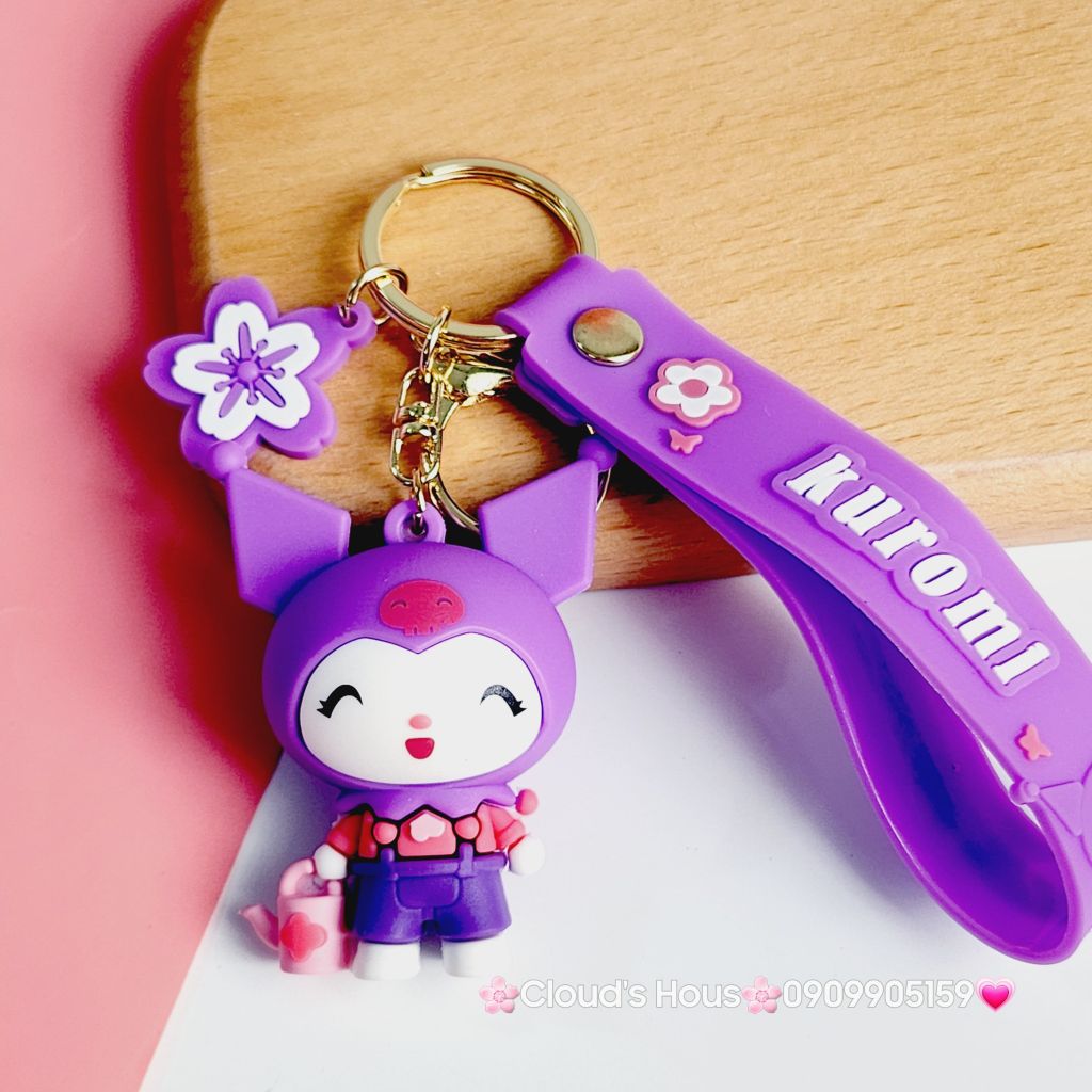 Móc Khóa Kuromi Đen & Tím