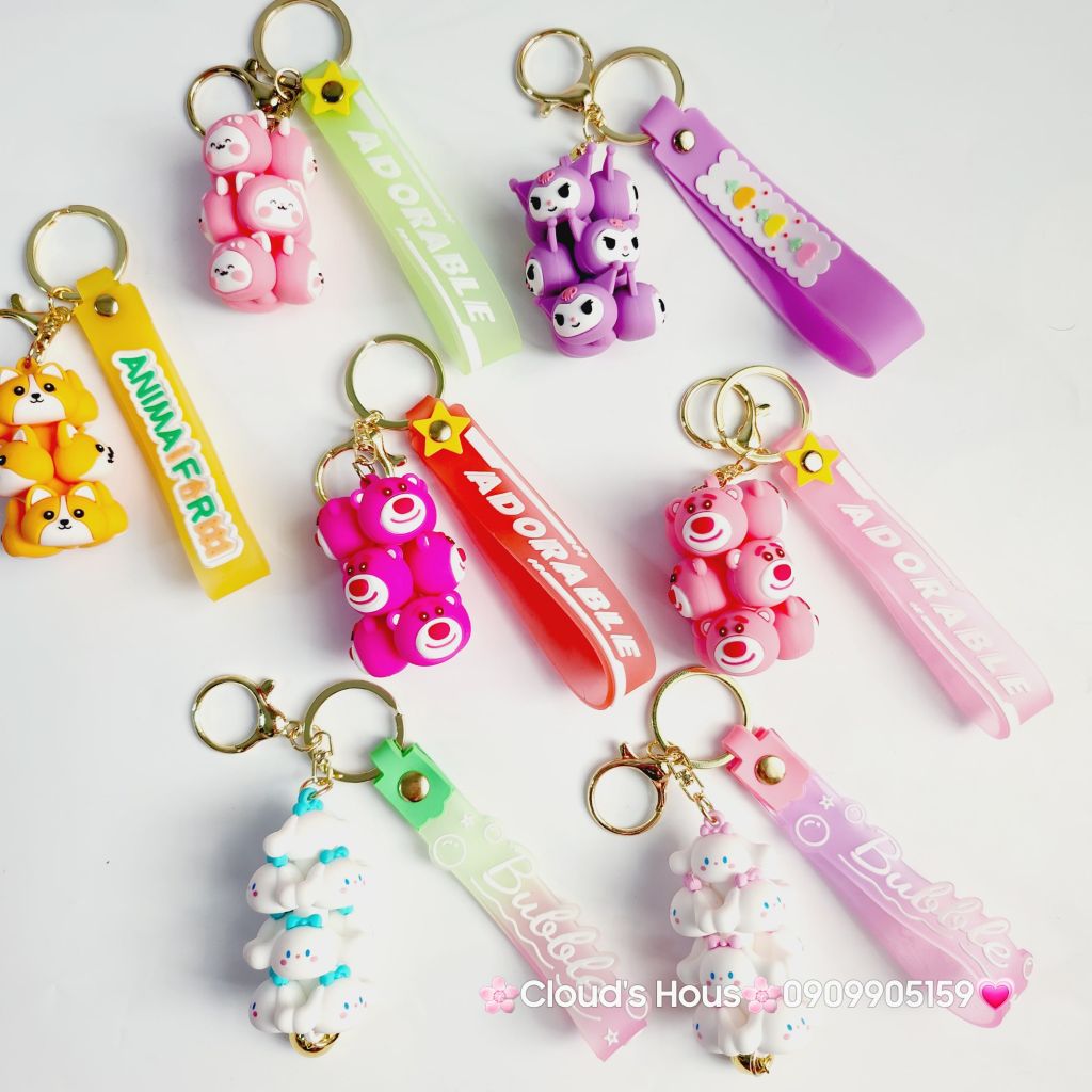 Móc Khóa Lotso & hoạt hình Chùm Mini Adorable