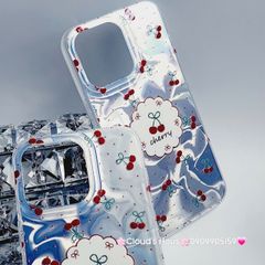 Case Ốp điện thoại iPhone Cherry Ánh Bạc Hologram iPhone 12/13/14/15/Pro/Promax