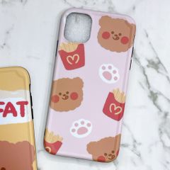 Case Ốp điện thoại iPhone Gấu nâu Nhám tron Form vuông iPhone 7/8/X/Xs/11/12/Plus/Max/Pro/Promax