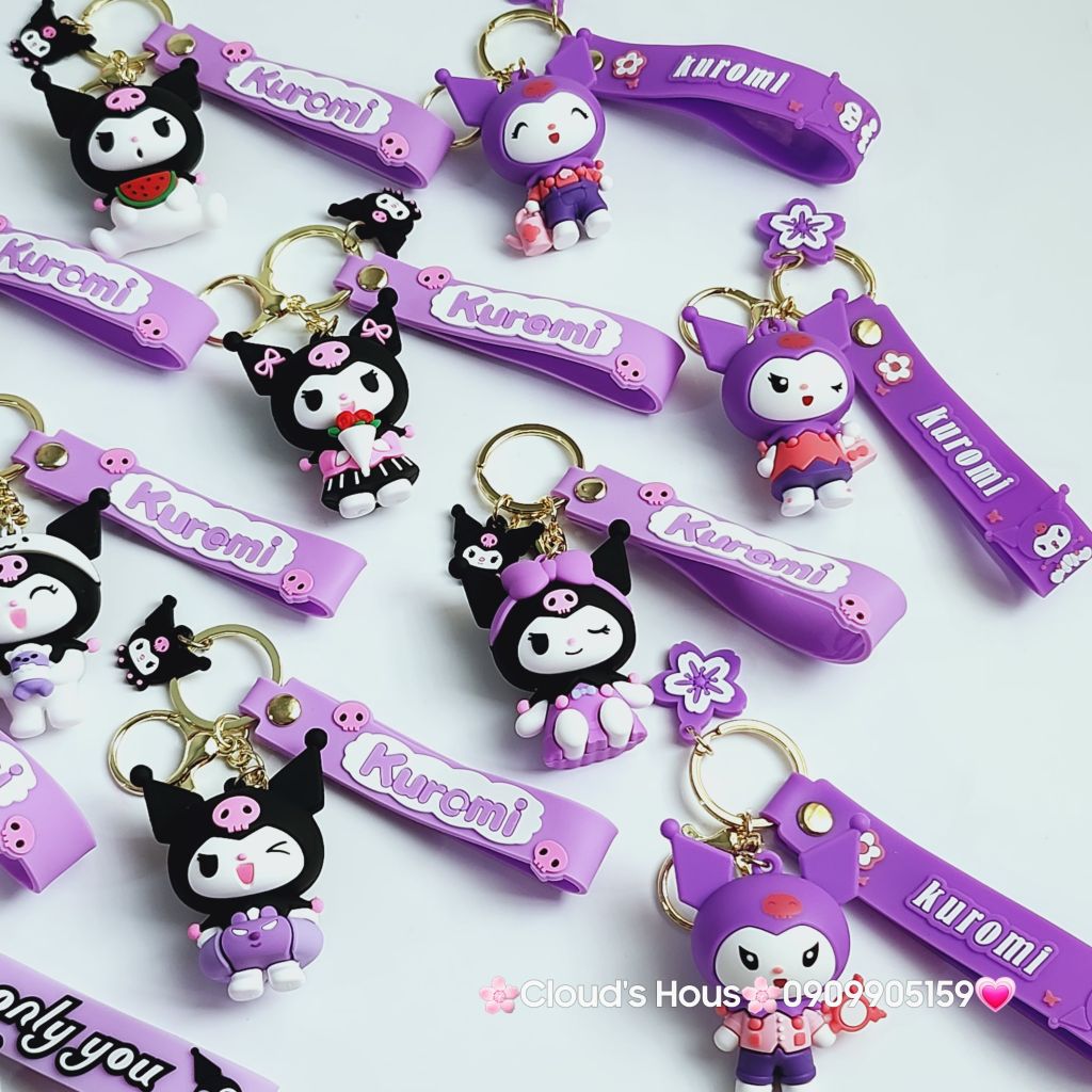 Móc Khóa Kuromi Đen & Tím