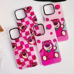 Case Ốp điện thoại Gấu dâu Lotso Chất nhám Hoạ tiết IN 3D iPhone 11/12/13/14/Pro/Promax