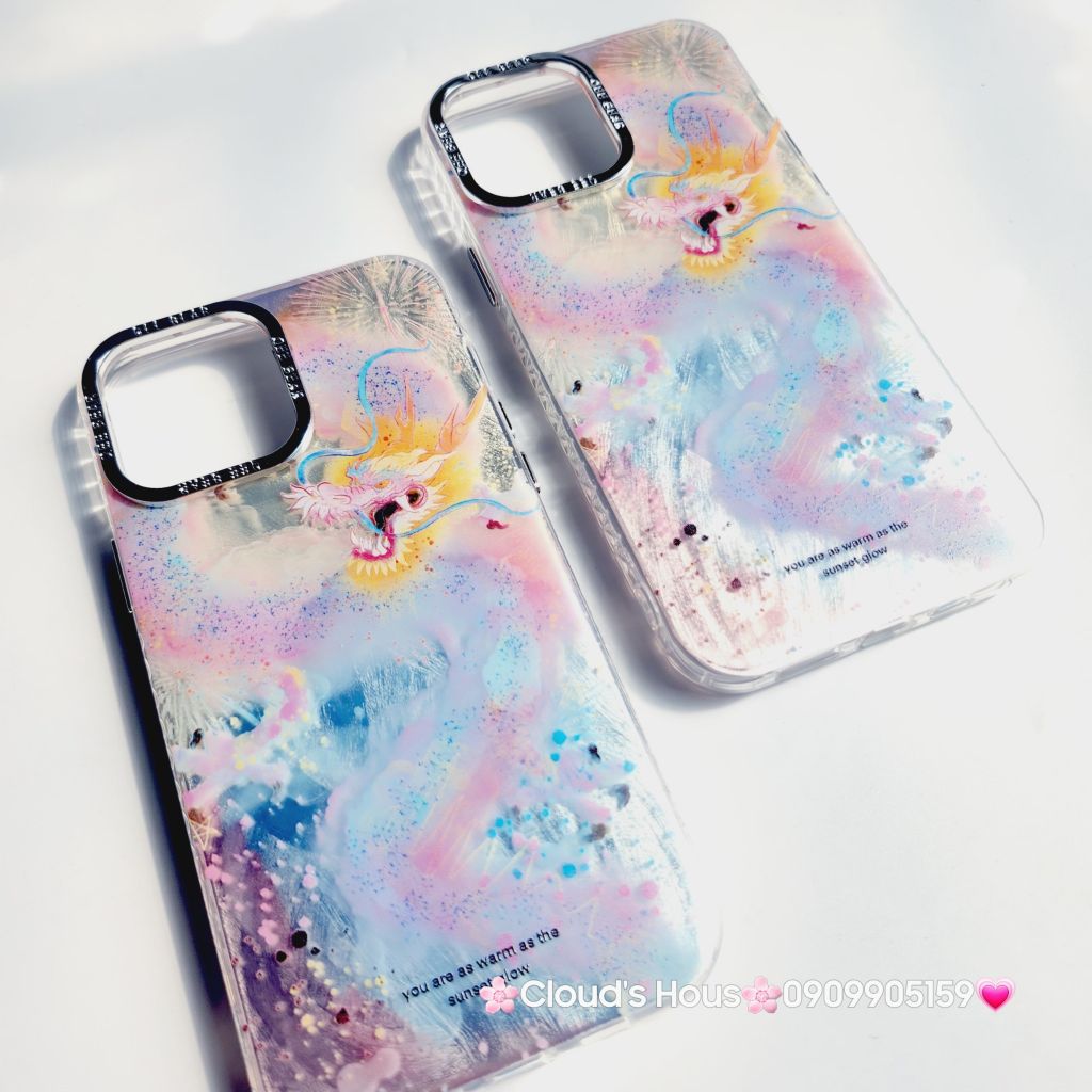 Case Ốp điện thoại iPhone Rồng Hologram viền camera titan iPhone 11/12/13/14/15/Pro/Promax - TẾT