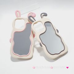 Case Ốp điện thoại iPhone Su dẻo Tai Thỏ Gợn Sóng Lưng Gương iPhone 6P/7P/8P/X/Xs/XSMax/11/12/13/14/15/Pro/Promax