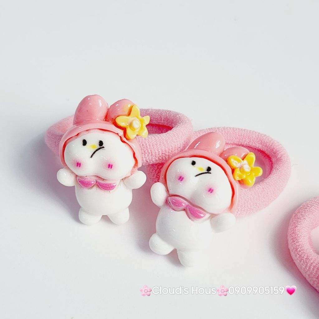 Cột tóc Charm to Kuromi Cinnamoroll Melody Flan (cặp)