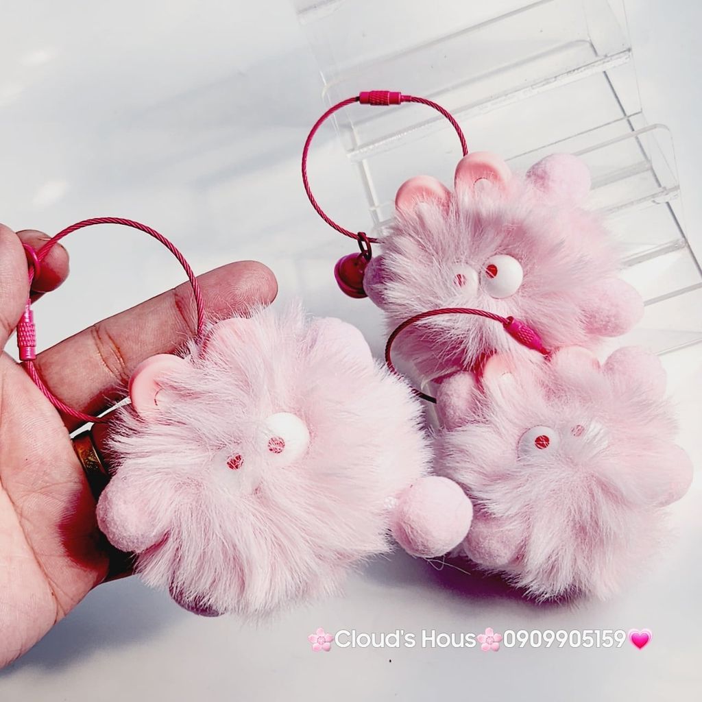 Móc Khóa Cục Bông Monster  Nhiều Màu Dễ Thương