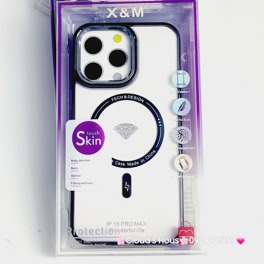 Case Ốp điện thoại iPhone X&M Trong viền hologram bóng iPhone 14Promax/ 15Promax (5 mẫu)