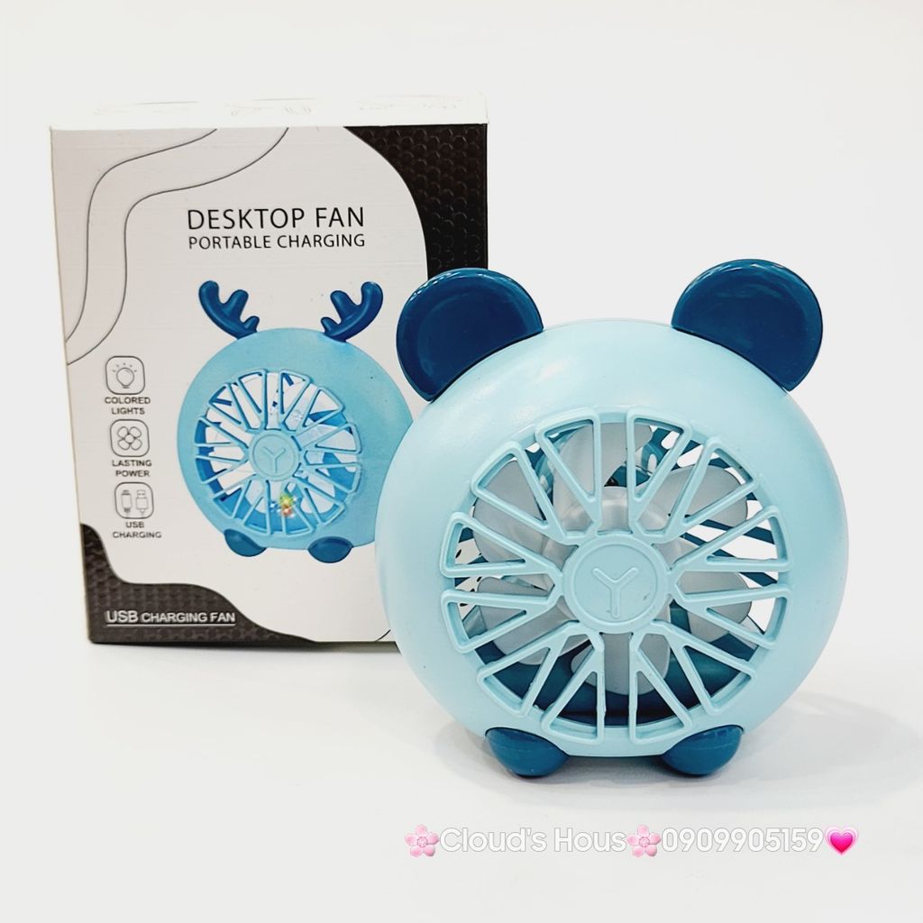 Mini Fan - Quạt Tai Thỏ và Gấu để bàn siêu mini