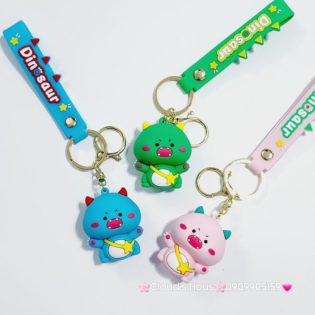Móc Khóa Khủng Long Đeo Giỏ Kute Dinosaur