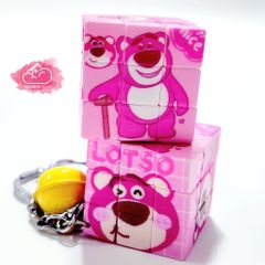 Móc khóa Gấu dâu Lotso Rubik có chuông