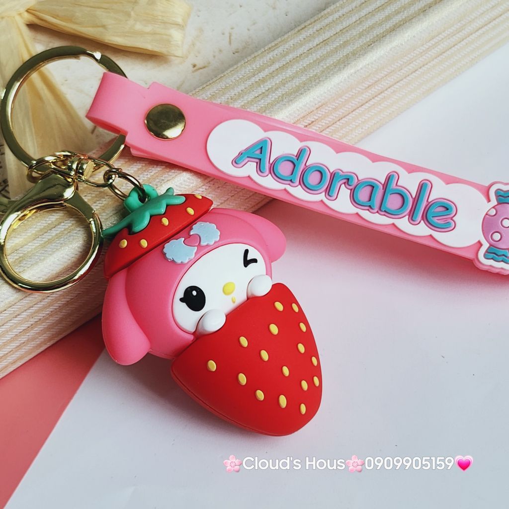 Móc Khoá Kuromi & Melody dây Sakura Adorable