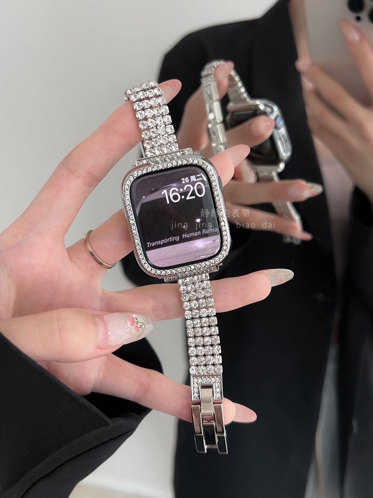 Dây Apple Watch liền đính đá sang chảnh