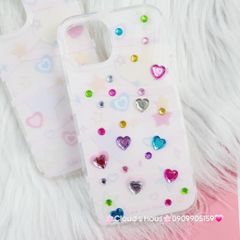 Case Ốp điện thoại iPhone Trái tim Đính đá iPhone 11/12/13/14/Pro/Promax