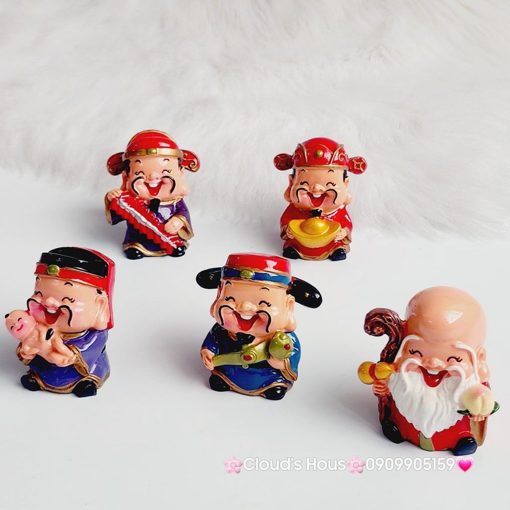 Bộ 5 Ông Tượng Thần Tài ( Phúc - Lộc - Thọ - Tài - Hỷ ) -trang trí nhà cửa