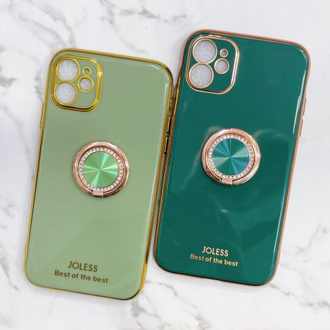 Case Ốp điện thoại iPhone JOLESS MÀU BASIC Bóng trơn Kèm rings Đính đá