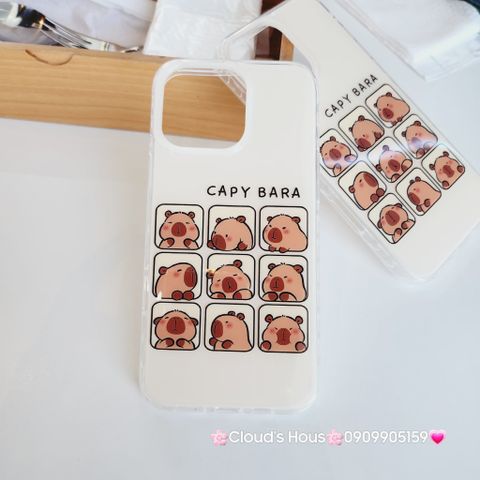 Case Ốp điện thoại iPhone Chuột CAPY BARA 3D Bóng Kute iPhone 13/14/15/16Pro/Promax