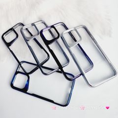 Case Ốp điện thoại iPhone Bolema Trong Nhám Viền Màu iPhone 13/14/15/Pro/Promax ( trong không vàng)