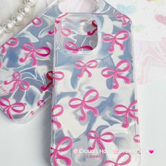 Case Ốp điện thoại iPhone Nơ Hồng Ánh Bạc iPhone 11/12/13/14/15/Pro/Promax