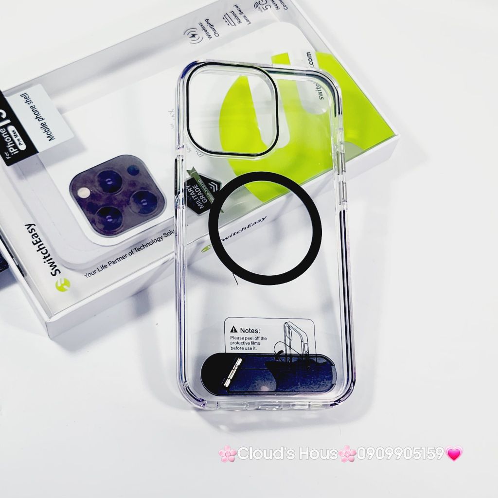 Case Ốp điện thoại iPhone SwitchEasy Trong Magsafe Chống dựng iPhone 16/Pro/Promax