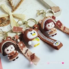Móc Khoá Bé Gái Cute & Vịt Nâu Cooing Duck