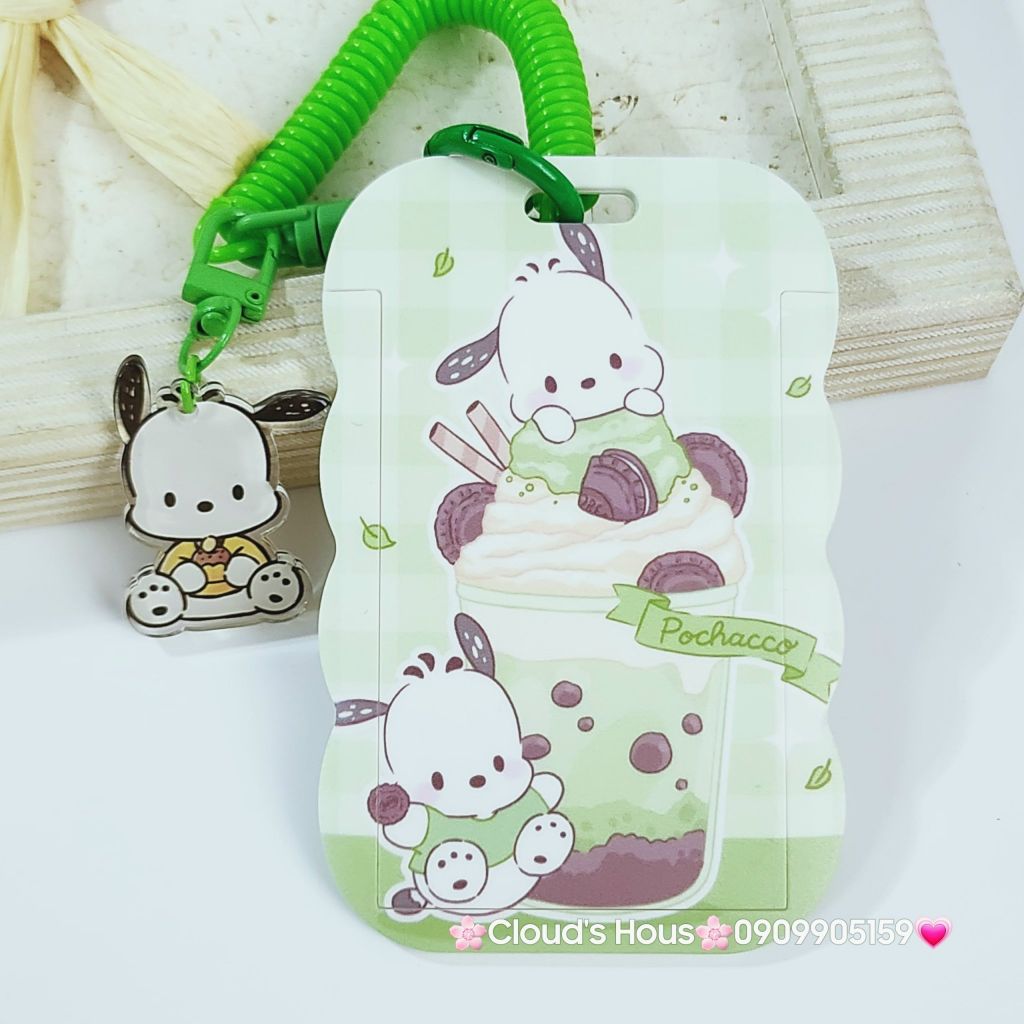 ĐỰNG THẺ ĐEO Gợn sóng Hình Kute Kèm Móc Khóa dây lò xo ( HÀNG THÁI)