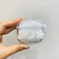 Cover Case Vỏ bảo vệ Airpod Trong Charm Mây-Ngôi Sao-Mặt Trăng Nước Bling bling Airpod 1/2/3/Pro/Pro2 (2 màu)