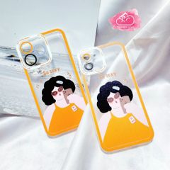 Case Ốp điện thoại iPhone Trong dẻo cô gái So sexy viền cam
