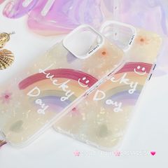 Case Ốp điện thoại iPhone Cầu Vồng Lucky Day Nền Vàng Ánh Xà Cừ iPhone 11/12/13/14/15/Pro/Promax