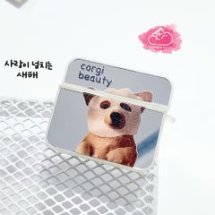 Cover Case Vỏ bảo vệ Airpod Chó Corgi Gương form vuông Airpod 1/2/3/Pro/Pro2