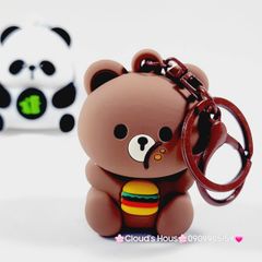 Móc Khóa Động Vật Con Thú Bóp Mắt Lồi Dễ Thương
