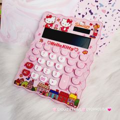 Máy tính hoạt hình Hello Kitty Vuông Viền Gợn Sóng siêu dễ thương KT-800