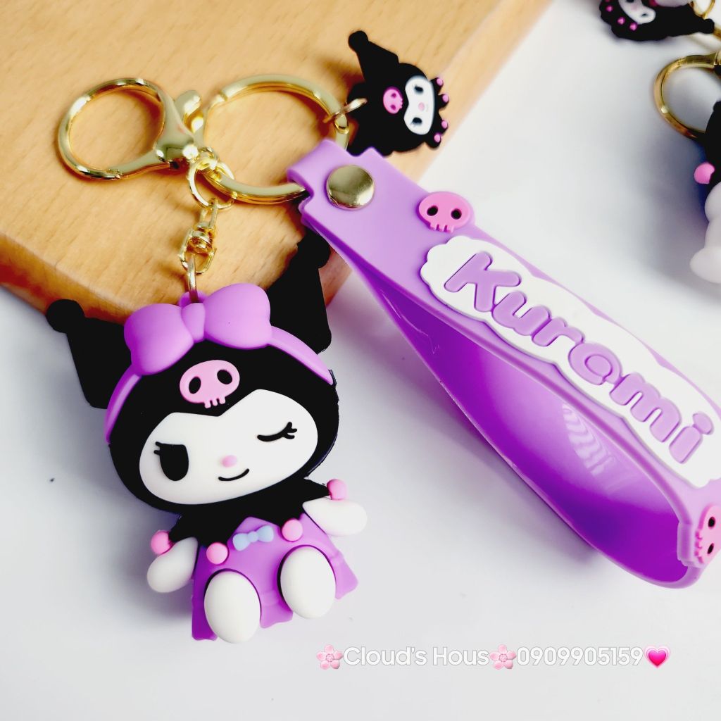 Móc Khóa Kuromi Đen & Tím