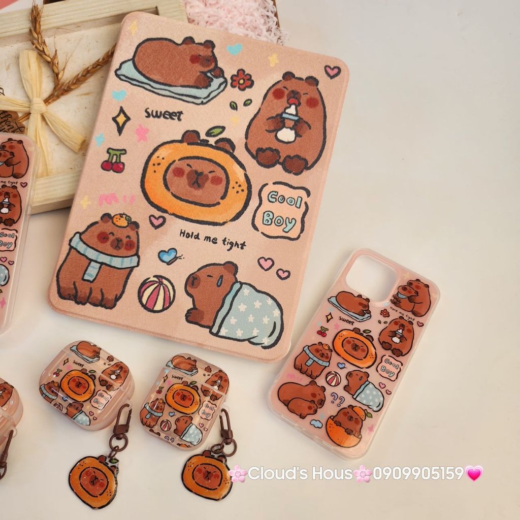 Case Ốp Bao da iPad Chuột Capybara iPad 9.7/10/10.2/10.5/10.9/11/12.9inch